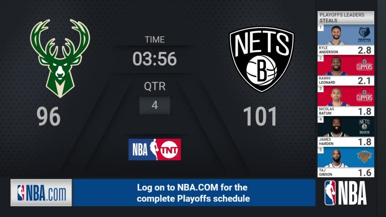 Bucks @ Nets ECSF Game 7 | NBA Playoffs on TNT Live ...